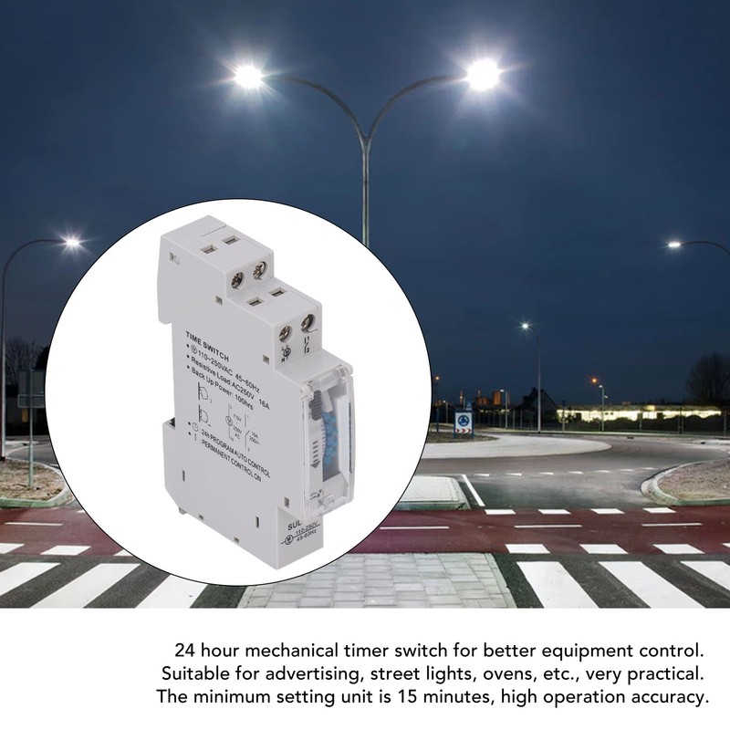 Time Switch Mechanical Timer Waterproof 24 Hours Controller 110‑250VAC for