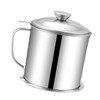 Oil Container Grease Pot Stainless Steel Strainer Large Capacity for