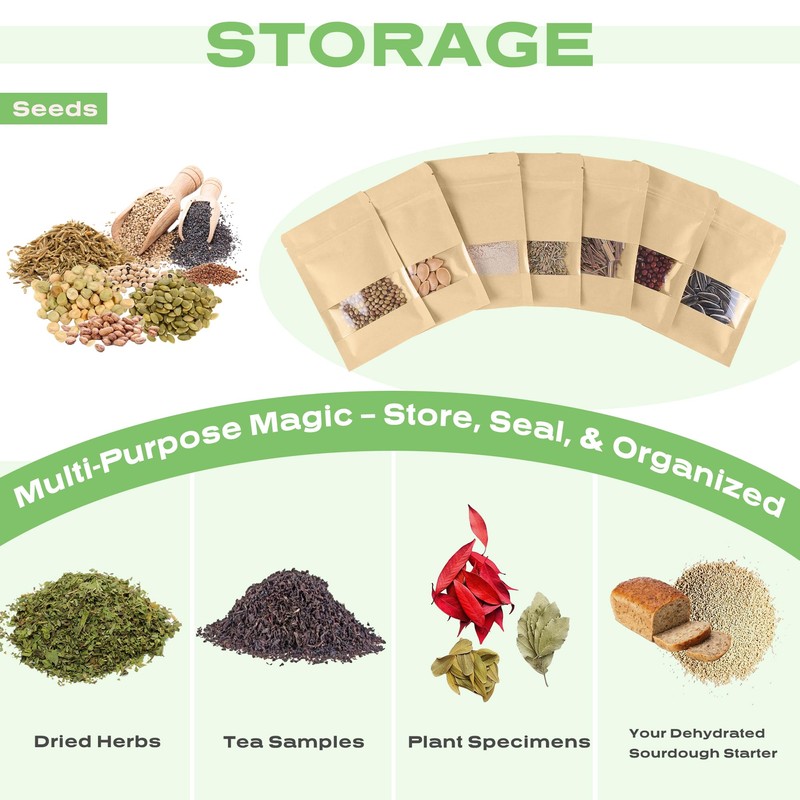 180 Pack Small Seed Envelopes Resealable with Clear Window –