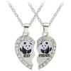 Collar De Corazon Dividido En 2 Collares De Osito Panda