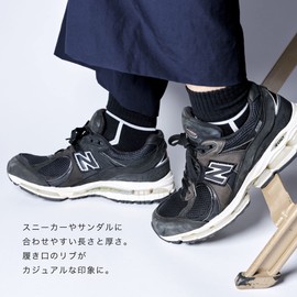 CHICSTOCKS Men's Socks Women's [Nara Knit Japanese Socks] Gift Men's 8.7 - 11.0 inches (22 - 28 cm) Ankle Socks, Light gray × dark gray