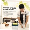 LALAFINA 1set Dish Soap Holder Sponge Box Kitchen Tabletop Sink
