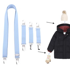 TRIWONDER Mitten Clips for Toddlers Kids Gloves Clips Adults Dress Clips Back Cinch Suspender Sweater Cardigan Shawl Boot Hat Clip for Travel(02 Light Blue - 7.5cmx2-10cmx1-120cmx1)