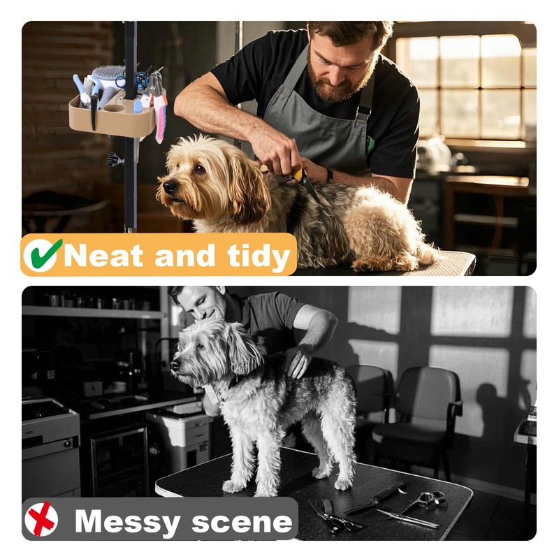 Easy to Install Pet Grooming Arm Organizer with Multi-Compartment Storage