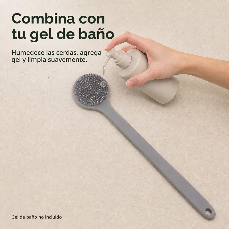 Estropajo de silicona para el cuerpo, cepillo de ducha de