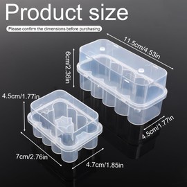 Peptide Vial Organizer Set for Refrigerator, 2 Pack 10-Slot Stackable Clear Plastic Peptide Case Holder Box Container, Fits 10ml & 3ml Vials, Fridge Cooler Storage