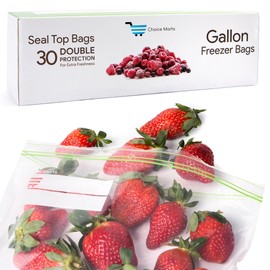 Freezer Bags 1 Gallon Resealable 30 count Extra Strong and Leak Proof Bags With Double Zipper Perfect for Berries Fruit and Food Bags 1 Gallon