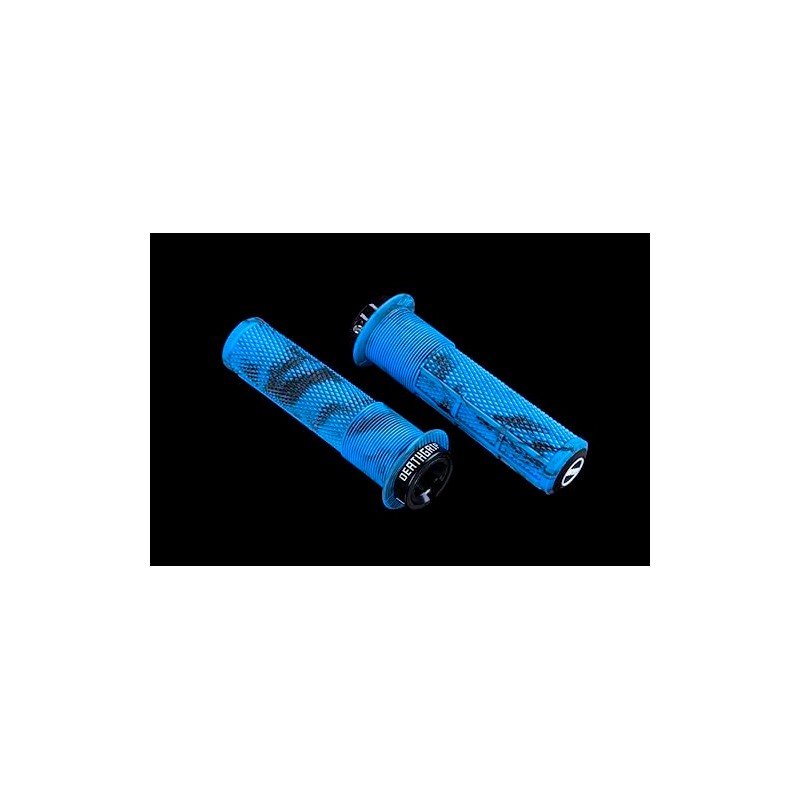 DMR Deathgrip 2 Flanged Handlebar Grips (Blue Marble, Thick)