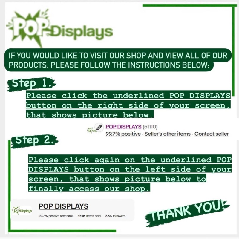 POP DISPLAYS BLACK ABS POPDISPLAYS SAMPLE 1/8" X 1.5" X