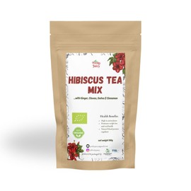 Pecky Juicy Hibiscus Tea Mix 190g| Extra Rich Flavour - 100% Natural No Additives |Sorreal, Cloves, Cinnamon, Dates & Ginger | Health |Digestion,Blood pressure etc | Served Hot&Cold | Loose Tea