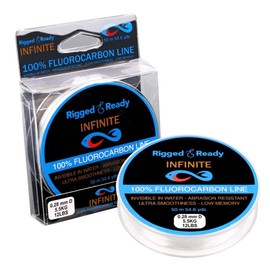 Rigged and Ready Infinite 100% Fluorocarbon Fishing Line-4lb, 1.8 Kg Fluoro Line Leader - 50 m 54.6 yards Virtually Invisible Fluo Fluro.