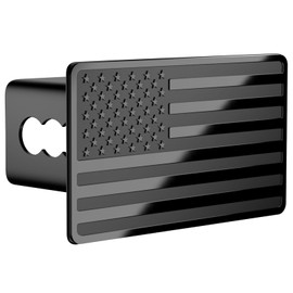 TOEASYTY Trailer Hitch Cover for 2 Inch Receivers, Heavy Metal American Flag Hitch Cover for Trucks Accessories (Black)