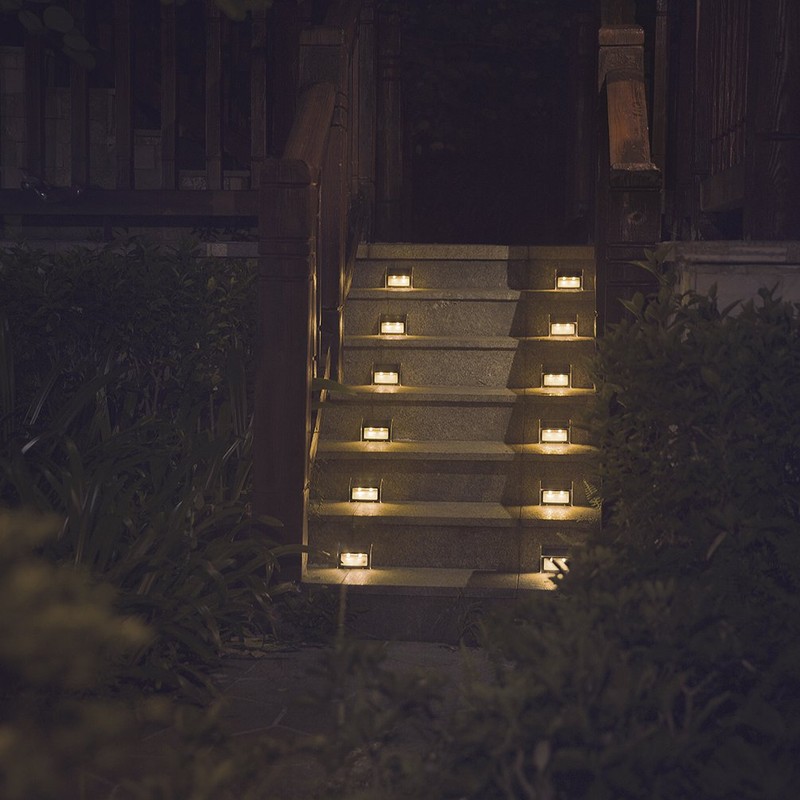 [Warm Light] Solar Lights for Steps Decks Pathway Yard Stairs