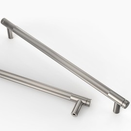 Asidrama 10 Pack 9 Inch(228mm) Brushed Satin Nickel Cabinet Pulls Knurled Cabinet Handles Cupboard Handles Kitchen Cabinet Hardware for Cupboard Drawer Pulls