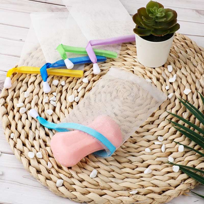 8 Stück Seifenbeutel, Bunt Foamie Seifensäckchen