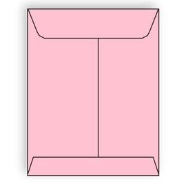 Open End Catalog Envelopes, 9" x 12", 28#, Recycled, Pink Pastel, Acid Free, Center Seam (Box of 500)