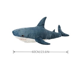 TONGMAN 60cm PlushSharkToy Pillow, SuperSoft and CutePlushSharkToys, SharkCushion PillowShark Plush Stuffed Animal Sharks Children’s Boys and Girls Room Decoration Bedtime Gift (60 CM)