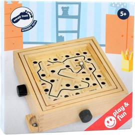 Small Foot Kugellabyrinth, Geschicklichkeitsspiel für Kinder aus Holz, integrierte Lenkung, ab 5 Jahren, 3461