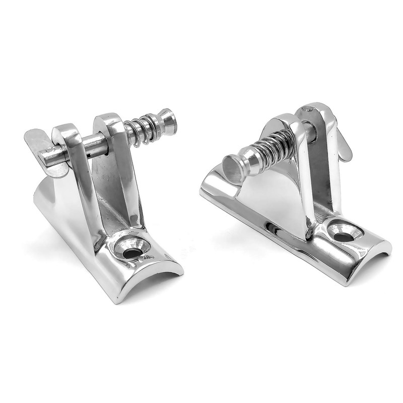 Amadget 2 PCS Bimini Top Deck Hinge 90°Fitting Concave Base