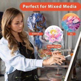 Elqubkan Pack of 30 flat brushes, 3/4 wooden brushes, artist brushes, watercolour brushes, large quantity painting for art