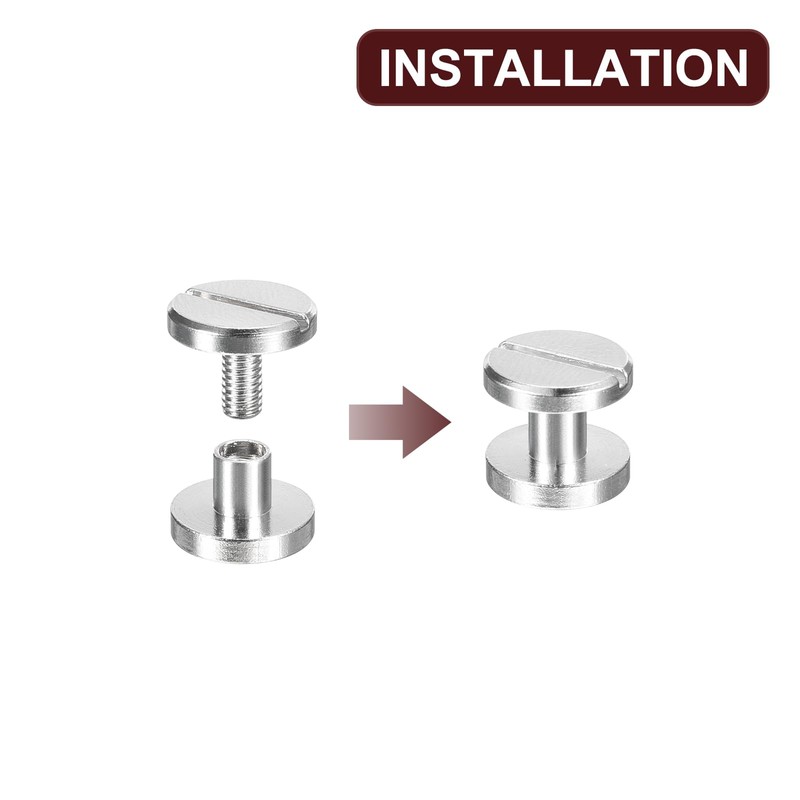 sourcing map 30Pack Brass Chicago Screws, 4x10mm Flat Head Screw