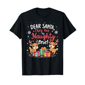 Dear Santa They’re The Naughty Ones Cozy Pajama Tops T-Shirt