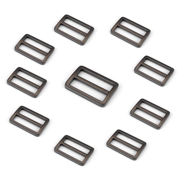 aoozleny 10pcs Zinc Alloy Slider Tri-Glide Buckle Triglide Adjustable Buckle