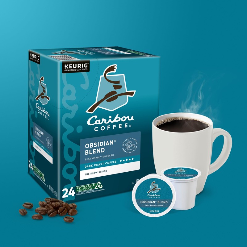 Caribou Coffee Obsidian Keurig Single-Serve K-Cup Pod, Medium Roast Coffee,