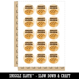 Smart Cookie Chocolate Chip Teacher Student Temporary Tattoo Water Resistant Fake Body Art Set Collection - 15 2" Tattoos (1 Sheet)