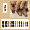 BFY Fall Press on Nails Short Square Maple Leaf Fake