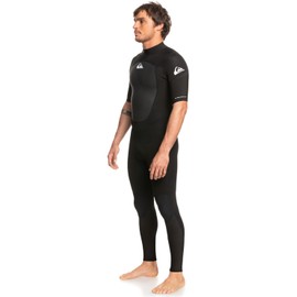 Quiksilver 2/2mm Prologue Short Sleeve Back Zip Springsuit for Men Black, multicoloured