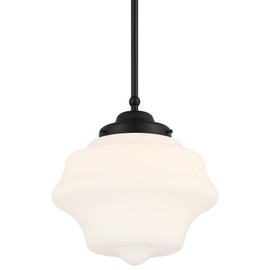 Possini Euro Design Tyce Black Mini Pendant Light 11" Wide Modern Schoolhouse Etched Opal Glass Shade Fixture for Dining Living Room House Entryway Bedroom Kitchen Island High Ceilings