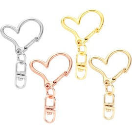 40 Piezas Cierres De CorazóN Para Llaveros MosquetóN En Forma De CorazóN Para Bricolaje Broches Para Llaveros Y Manualidades Accesorios De Metal Seguro Y Duradero 1.69X0.94X0.39In