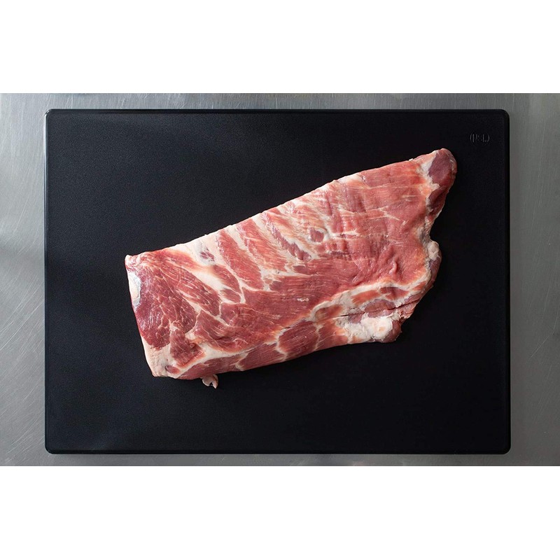 Large Poly Cutting Board, 18x12 Inch Black, 3/4" Thick, BPA