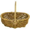 Muradaya Sangyo Willow Arrangement Basket with Leather Medium Width 10.6