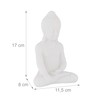 Relaxdays 2 x Buddha Figurine Sitting, 17 cm High, Garden