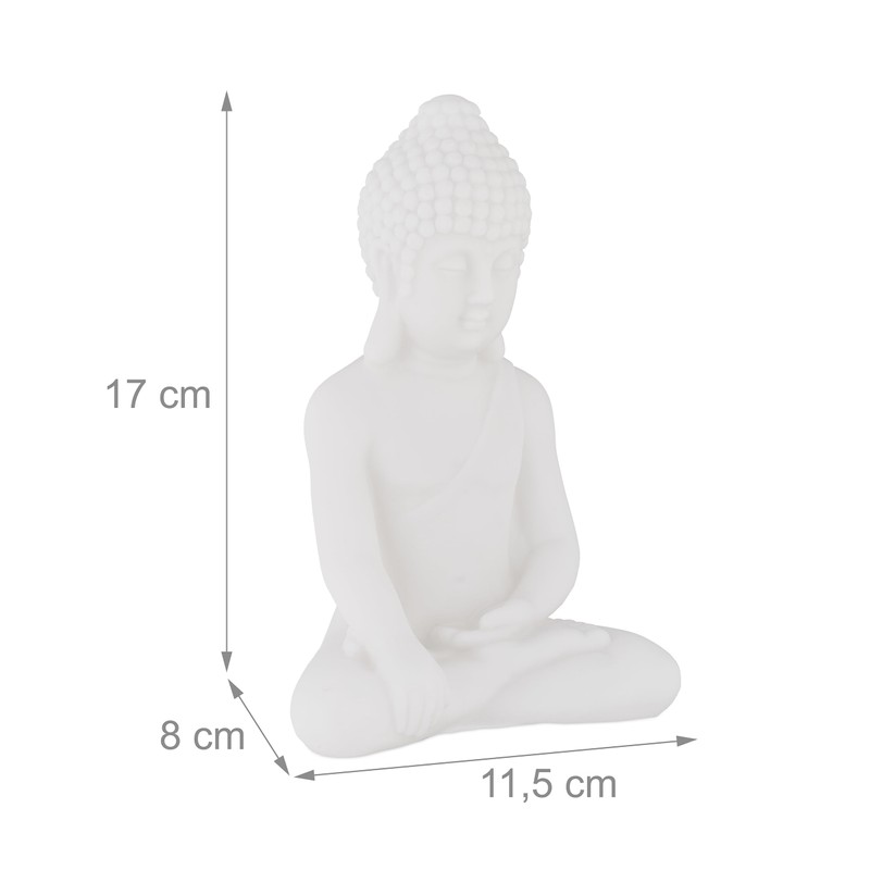 Relaxdays 2 x Buddha Figurine Sitting, 17 cm High, Garden