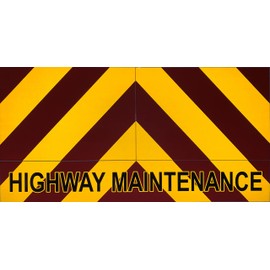 Highway Maintenance Chevrons - Retro Reflective Yellow - Magnetic or Sticker Signs - Car Van Tipper Tail Lift Ect. Taillift (Magnetic, Small 600x300mm)