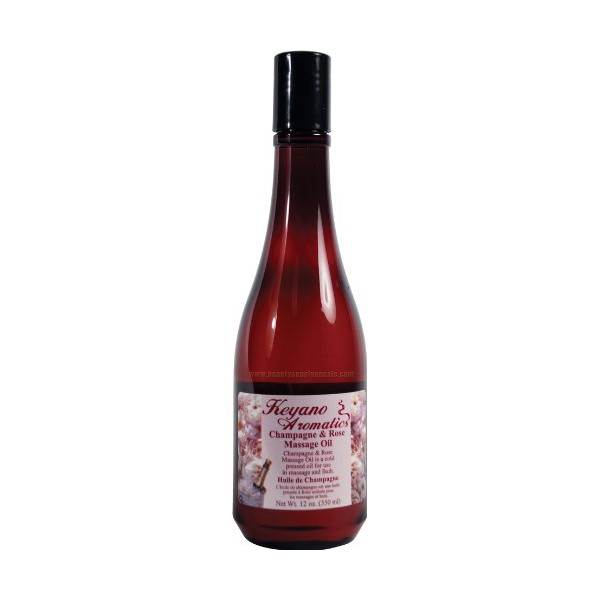 Keyano Aromatics Champagne & Rose Massage Oil 12 oz