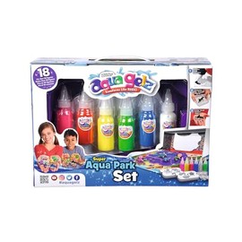 Aqua Gelz Water Park Playset, 6 Bottles of Colour Gel, 30 ml Each, 2 Shapes with 3 Characters each, 6 x Water Additive, Pop Up Set, from 8 Years