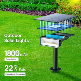 Consciot Solar Spot Lights Outdoor, 4 Pack, White, 600 Lumens, IP65 Waterproof, 6500K Daylight, Solar Landscape Lights for Yard Garden Tree House