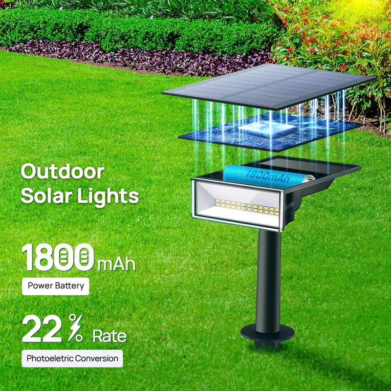 Consciot Solar Spot Lights Outdoor, 4 Pack, White, 600 Lumens,