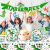 164pcs Three Rex Birthday Decorations Boy Tableware, 3 Rex Birthday