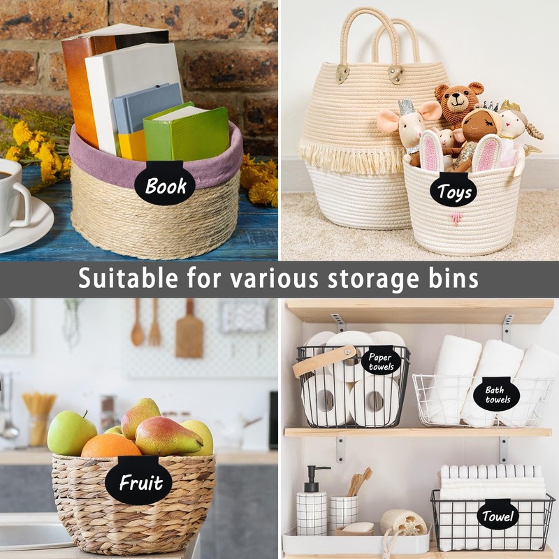 The Home Edit 12 Pack Metal Basket Tags - Black