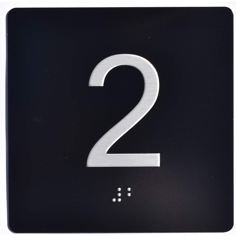 2nd Floor Elevator Jamb Plate sign With Braille and raised