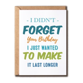 NHBDesigns I Didn't Forget Your Birthday - Funny Happy Birthday Card - Unique Birthday Card - Belated Birthday Card - Happy Birthday Card