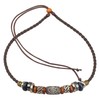Ancient Tribe Boho Choker Necklace with Grayish Brown Tribal Bead