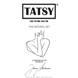 Tatsy Temporary Tattoos Natural and Simple Modern Black Minimalist Star Heart Eye Flowers Unique Designs Party Festival Peel Off Tattoo for Adults Kids Teens