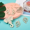 32pcs Wooden Earring Charms Unfinished Natural Wood Filigree Pendants in