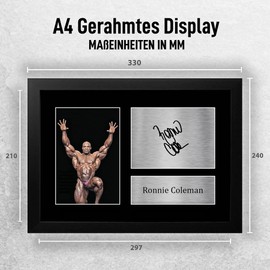 HWC Trading FR A4 Ronnie Coleman Mr Olympia Gifts gedrucktes signiertes Autogramm Bild für Bodybuilding-Fans – A4 gerahmt